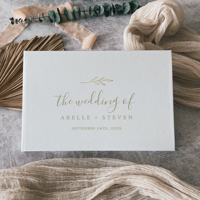 Libro De Visitas Hoja mínima | Boda dorado monograma (Subido por el creador)