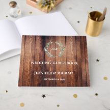 Hojas acuarelas en un Boda rústico de madera de gr