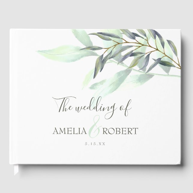 Libro De Visitas Hojas acuáticas de Eucalyptus (Anverso)