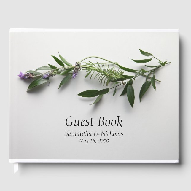 Libro De Visitas Hojas con lavanda (Anverso)