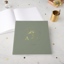 Hojas de Ginkgo Elegantes en Verde Salvia Foil par