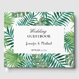Libro De Visitas Hojas tropicales de color agua boda de novias y no