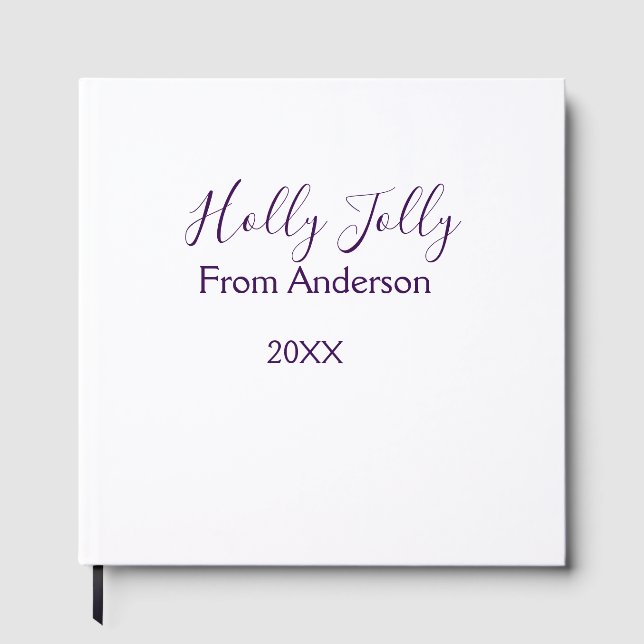 Libro De Visitas Holly Jolly holidays add name family year purple s (Anverso)