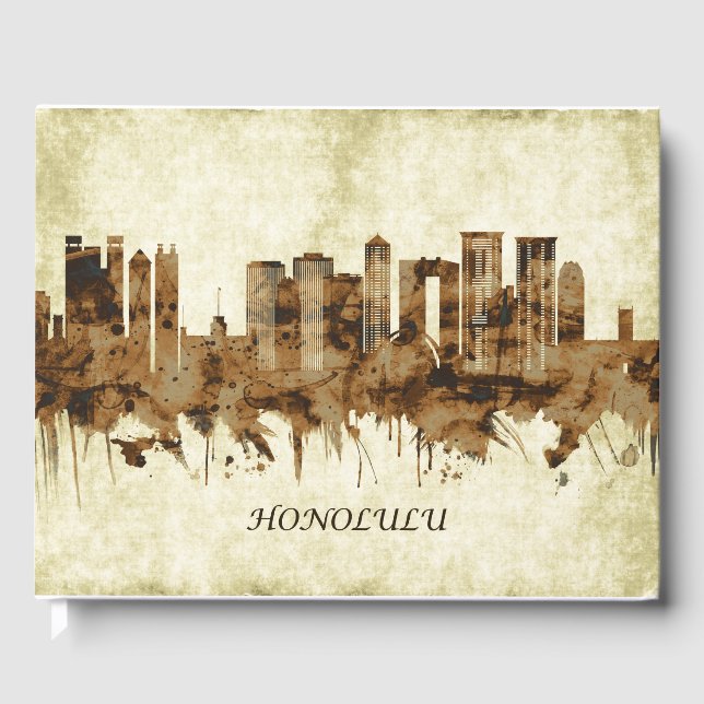 Libro De Visitas Honolulu Hawaii Cityscape (Anverso)