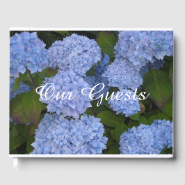 Libro De Visitas Hortensias Azul Claro