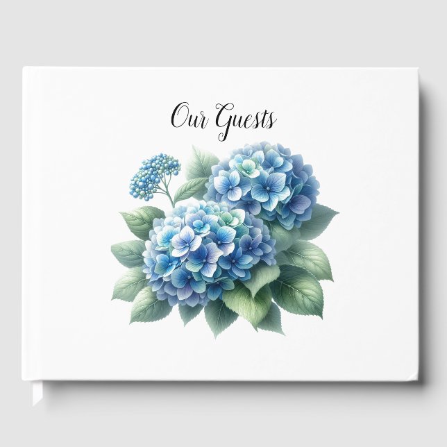 Libro De Visitas Hortensias Azules Elegantes (Anverso)