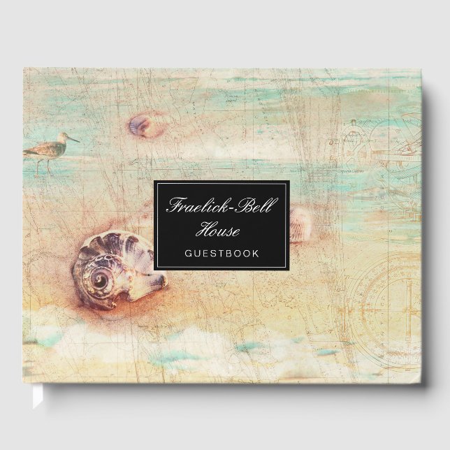 Libro De Visitas Hospitalidad Beach Shell Collage (Anverso)