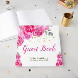 Libro De Visitas Hot Pink Floral Bridal Shower