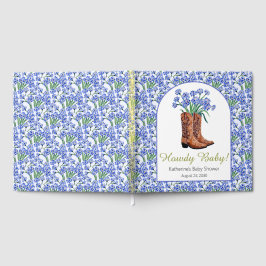 Libro De Visitas Howdy Baby Bluebonnets Cowboy Baby Shower