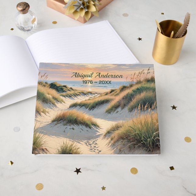 Libro De Visitas Huellas en Duna de Playa (Anverso Abierto)