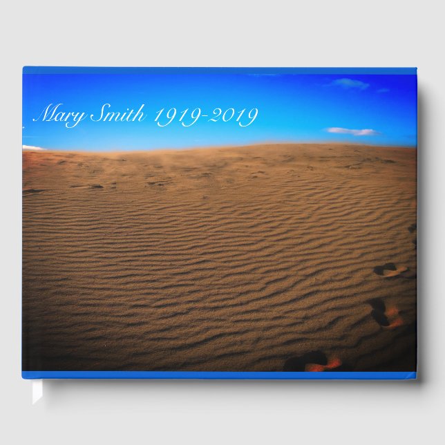 Libro De Visitas Huellas en el funeral de arena (Anverso)