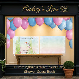 Libro De Visitas Hummingbird & Wildflower Baby Shower