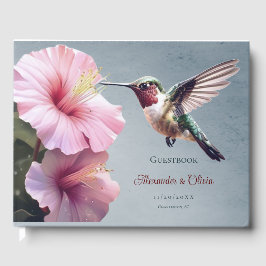 Libro De Visitas Hummingbird y Boda de Hibiscus | Azul