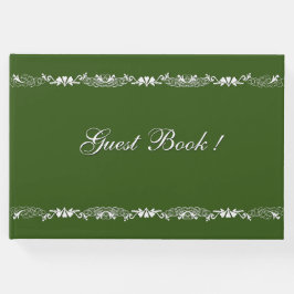 Libro De Visitas Hunter Green and White Design Guest Book