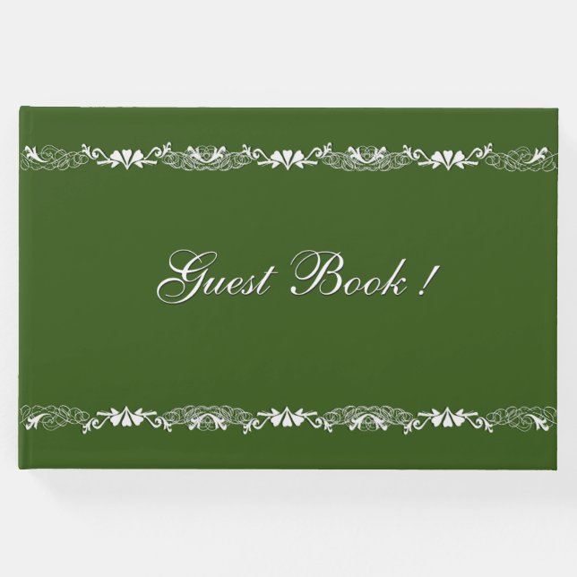 Libro De Visitas Hunter Green and White Design Guest Book (Anverso)