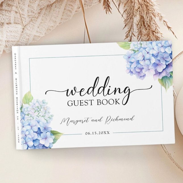 Libro De Visitas Hydrangea Dusty Blue Floral Boda invitado (Subido por el creador)