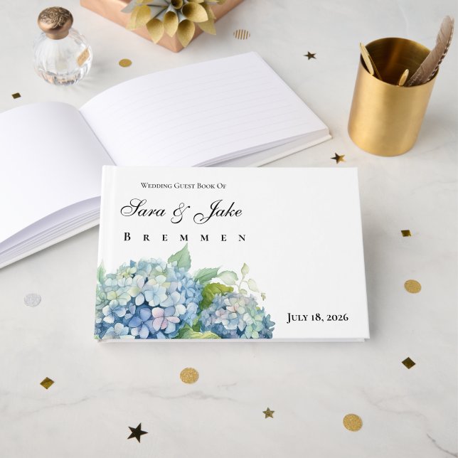 Libro De Visitas Hydrangeas Wedding (Anverso Abierto)