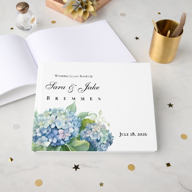 Libro De Visitas Hydrangeas Wedding (Anverso Abierto)