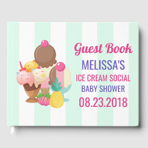 Libro De Visitas Ice Cream Social baby Shower