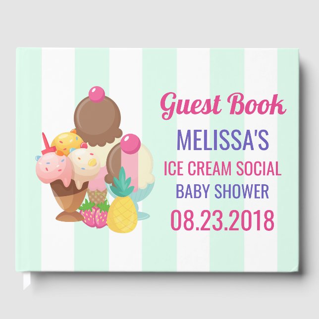 Libro De Visitas Ice Cream Social baby Shower (Anverso)