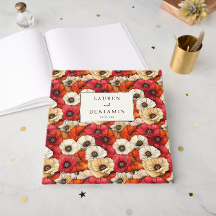 Libro De Visitas Ilustración alegre de amapolas florales rojas
