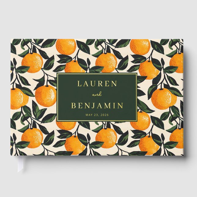Libro De Visitas Ilustración Botánica de Naranja Alegre (Anverso)
