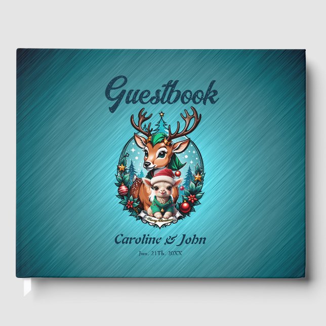 Libro De Visitas Ilustracion de Navidades alegres e invitantes (Anverso)