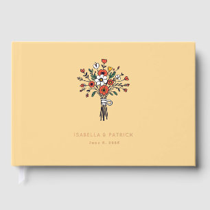 Libro De Visitas Ilustración de ramo floral amarillo alegre