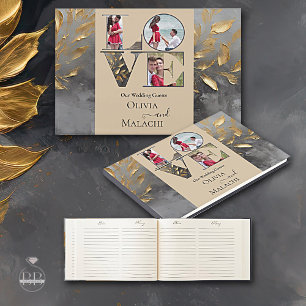 Libro De Visitas Impasto de hoja de oro Noir