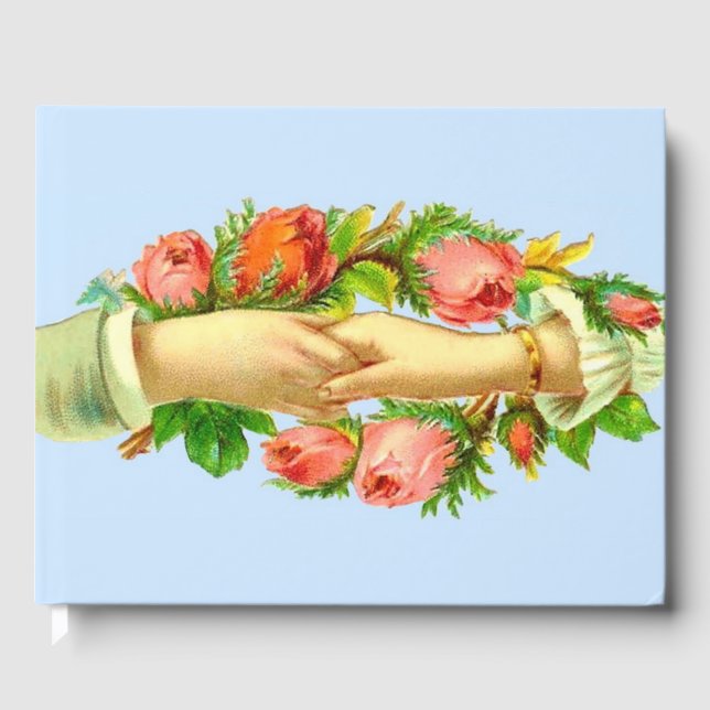 Libro De Visitas Impresión de manos entrelazadas victorianas (Anverso)