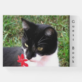 Libro De Visitas Impresionante gato de Tuxedo en Personalizado de j