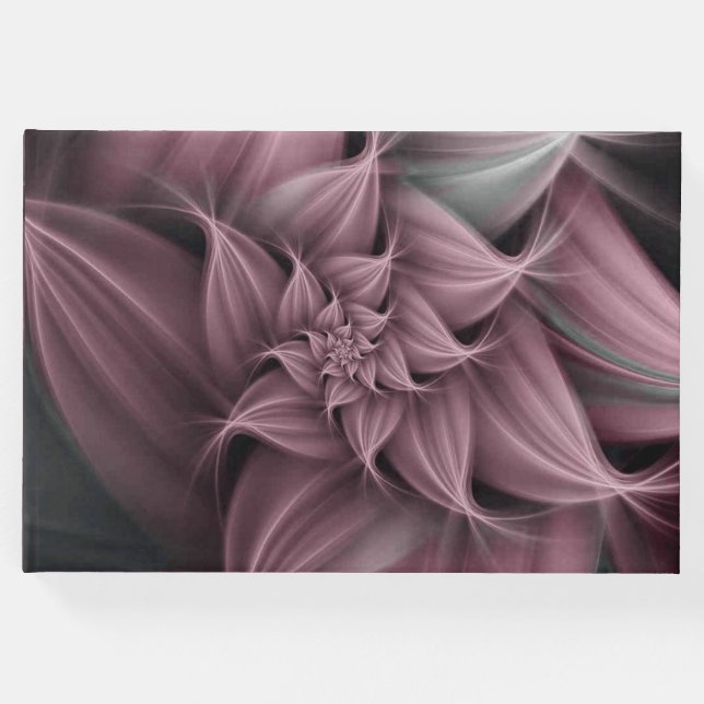 Libro De Visitas Impresionante Rosa Flor Fractal Information Spin (Anverso)