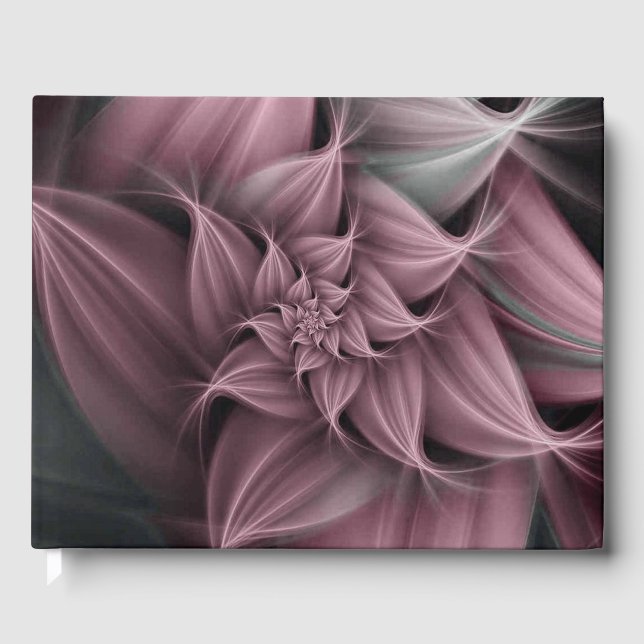 Libro De Visitas Impresionante Rosa Flor Fractal Information Spin (Anverso)