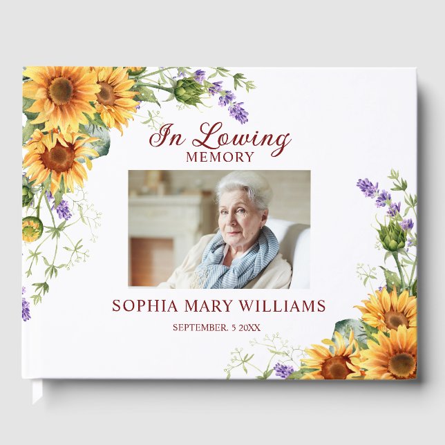Libro De Visitas In loving Memory Lavender Floral (Anverso)