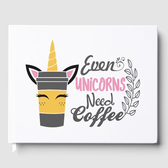 Libro De Visitas Incluso los unicornios necesitan Fiesta de café (Anverso)