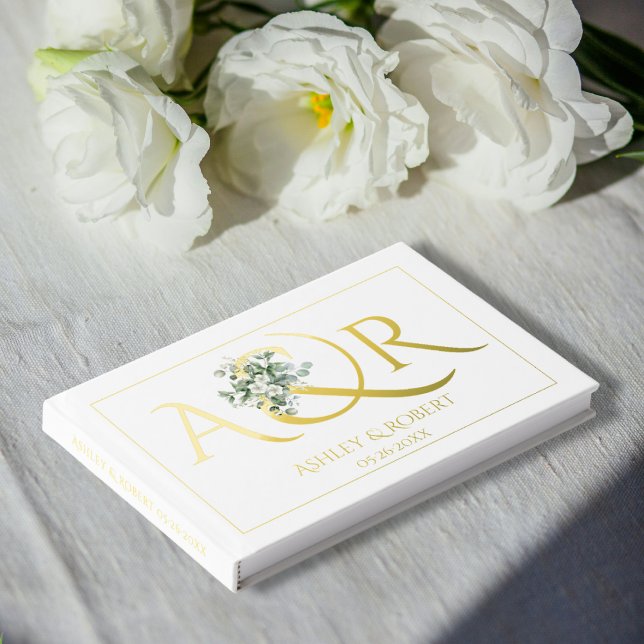 Libro De Visitas Iniciales elegantes y Relieve metalizado boda de e (Subido por el creador)