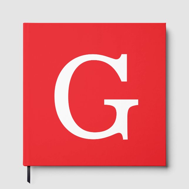 Libro De Visitas Initial Letter Monogram Red White Plain Simple (Anverso)