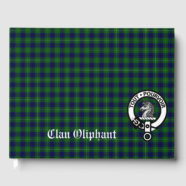 Libro De Visitas Insignia Escudo de Clan Oliphant y Tartán (Anverso)