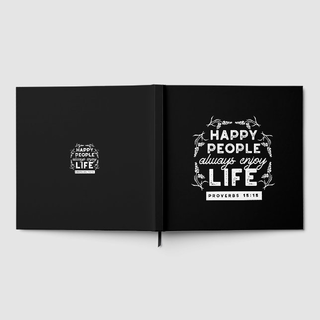 Libro De Visitas Inspirational Christian Quote from Proverbs 15:15 (Lleno)