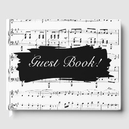 Libro De Visitas Invitación a la boda de la música moderna en blanc