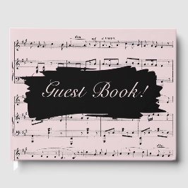 Libro De Visitas Invitación a la boda de la música moderna en negro