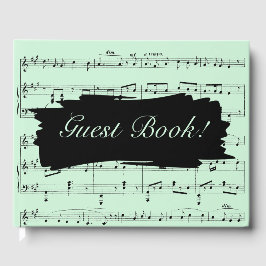 Libro De Visitas Invitación a la boda de la música moderna en negro