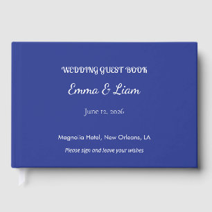Libro De Visitas Invitación a la boda mínima en azul profundo