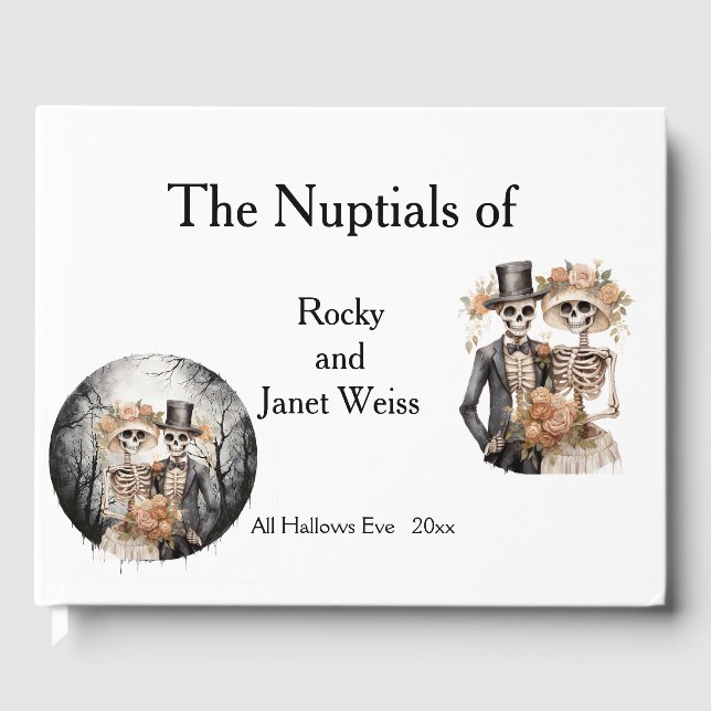 Libro De Visitas Invitación a matrimonio de parejas esqueléticas (Anverso)