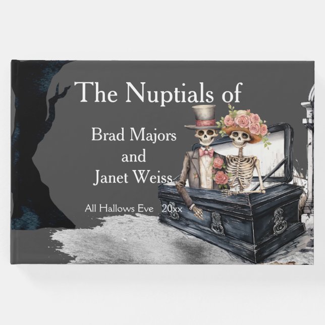 Libro De Visitas Invitación a matrimonio de parejas esqueléticas (Anverso)