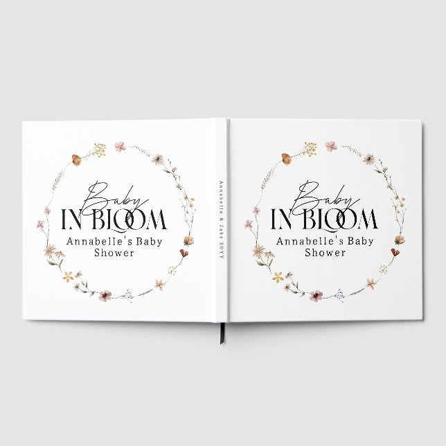 Libro De Visitas Invitación de baby shower de flores silvestres par (Lleno)