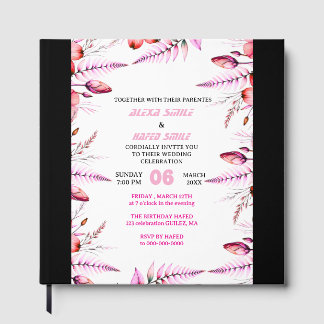 Libro De Visitas Invitación de boda elegante rosa sonrojado con dor