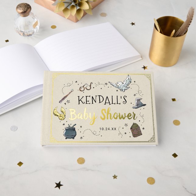 Libro De Visitas Invitación para Baby Shower de Harry Potter (Anverso Abierto)