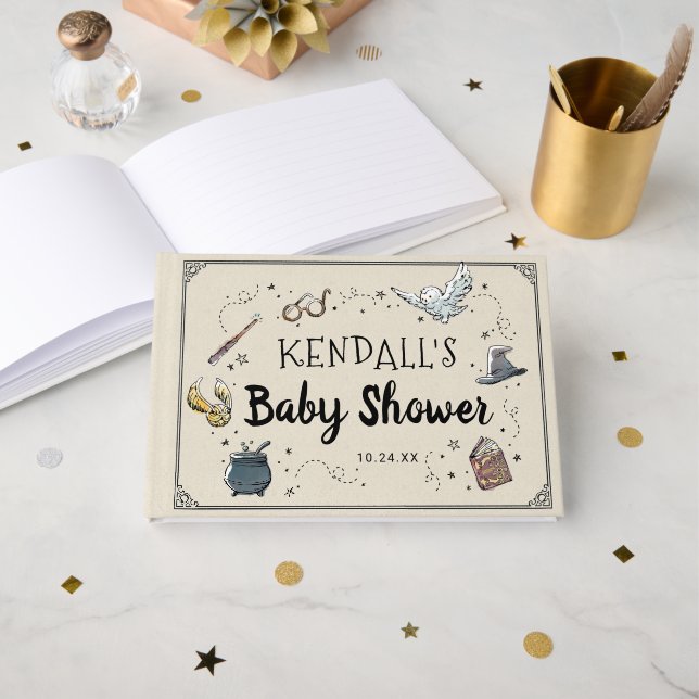 Libro De Visitas Invitación para Baby Shower de Harry Potter (Anverso Abierto)
