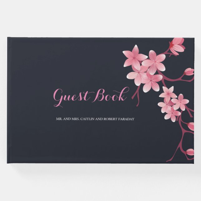 Libro De Visitas Invitado Boda de Cherry Blossom (Anverso)